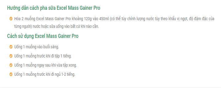 Cách dùng Sữa Tăng Cân Limitless Supplements Excel Mass Gainer Pro 2.27kg