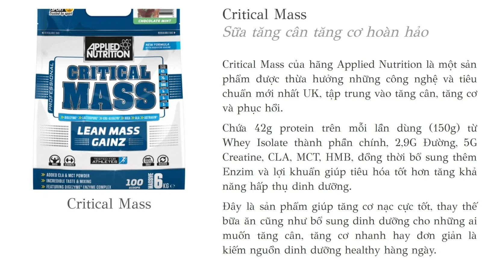 thanh phan applied nutrition critical mass
